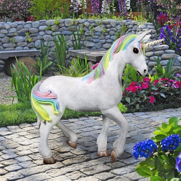 Huge Unicorn Large Garden Statues Pastels Colors Display Gift Sculptures